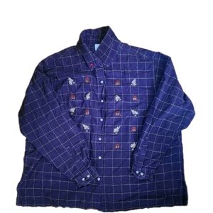 Vintage Bobbie Brooks Womens Shirt Size 26/28 Novelty Fall Embroidered